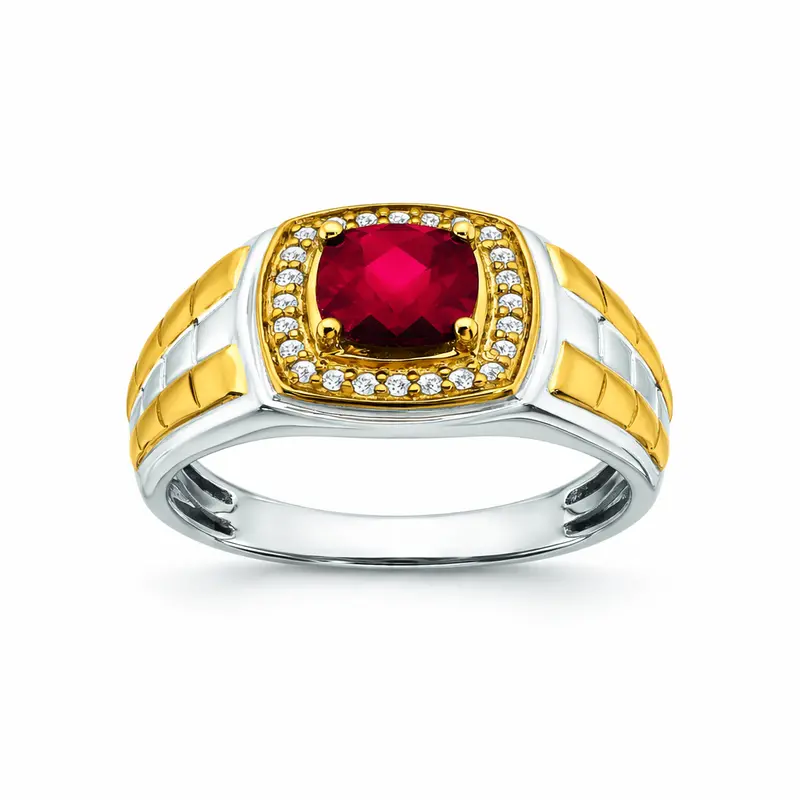 Red Heat Ruby Halo Ring 1