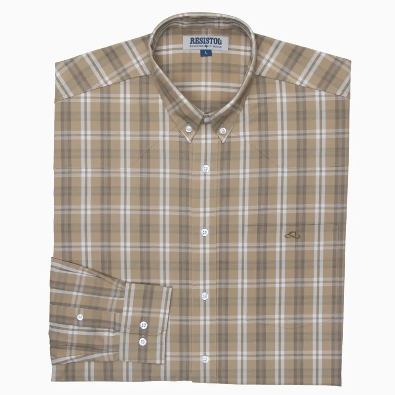 Resistol Dress Shirt - Light Brown Plaid 1