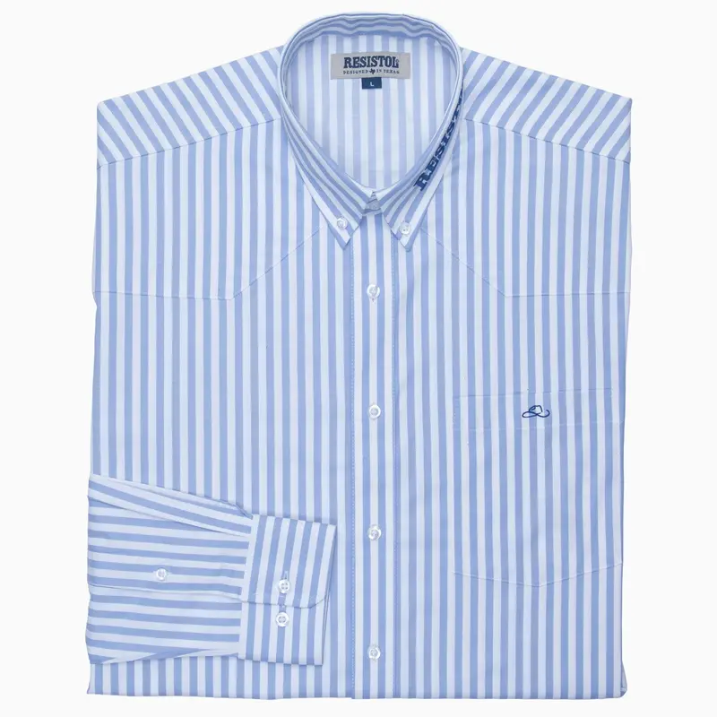 Resistol Marketing Shirt - Blue & White Stripe 1