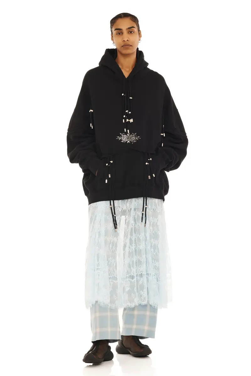 Rhinestone Black Burst Hoodie 1