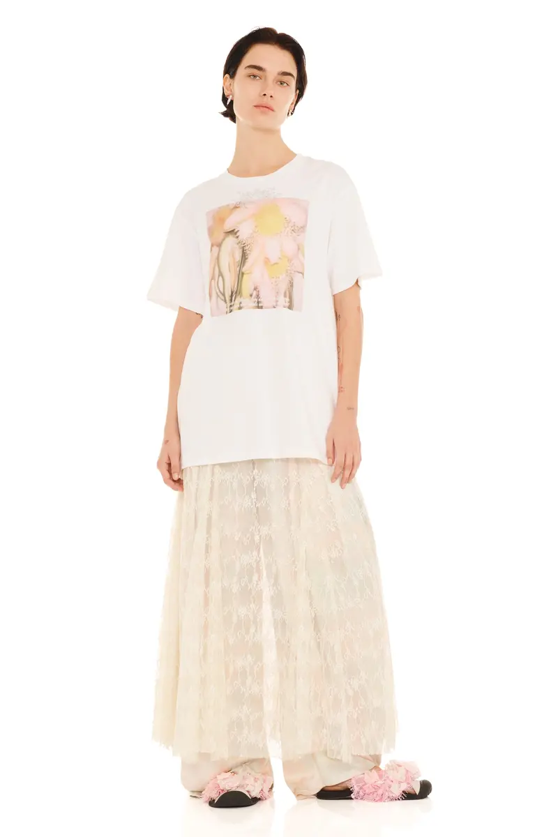Rhinestone Flower Petal Graphic Tee 1