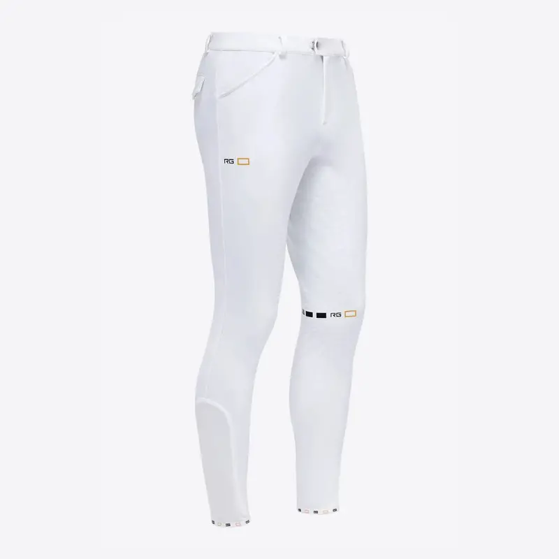 Rider's Gene Men's Full Grip Breeches- White - Us 34 1