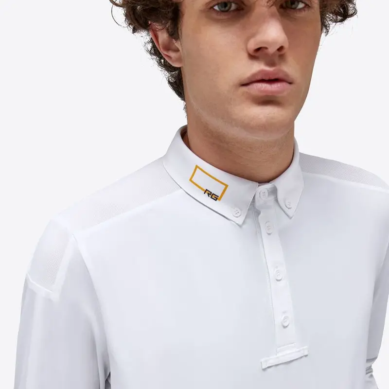 Rider's Gene Men's Jersey S/S Zip Competition Polo Shirt 1