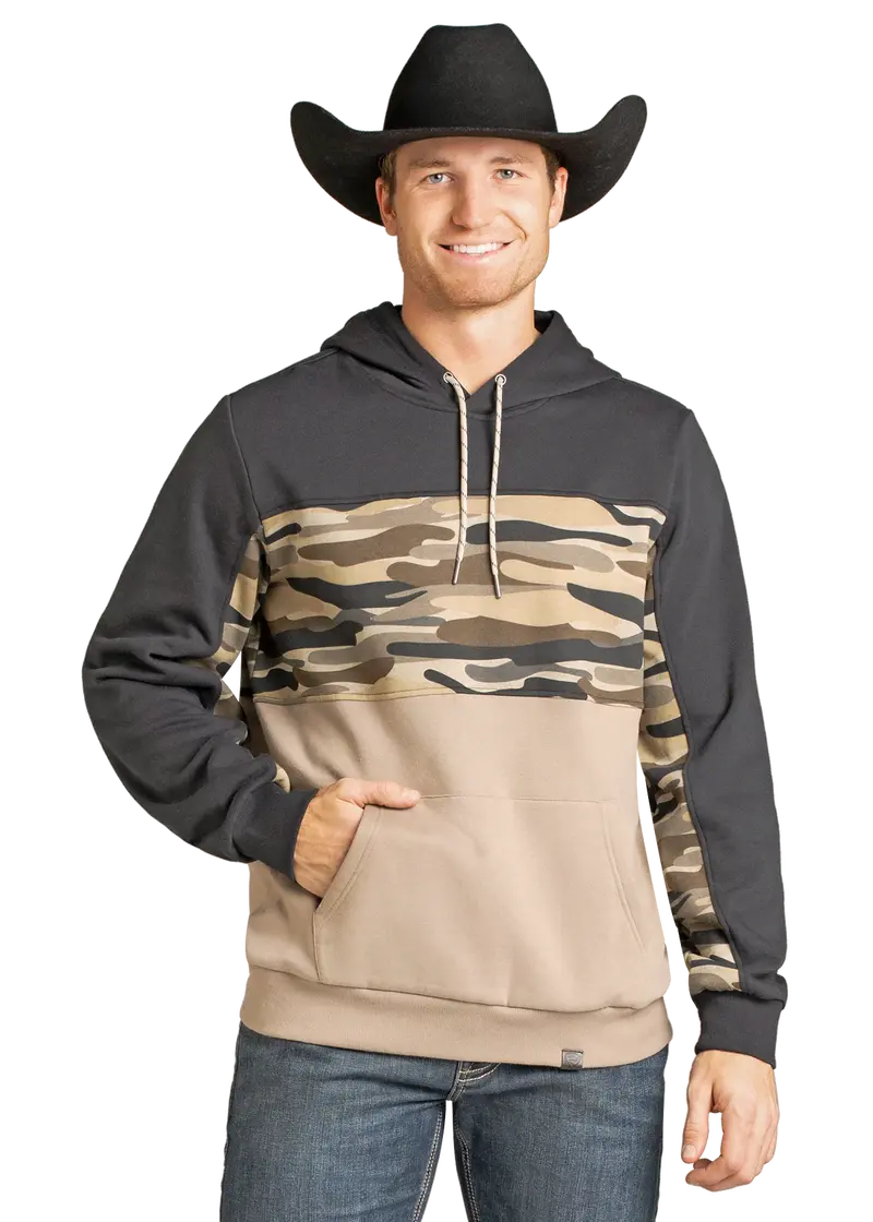Rock & Roll Denim Men's Camo Block Hoodie 1
