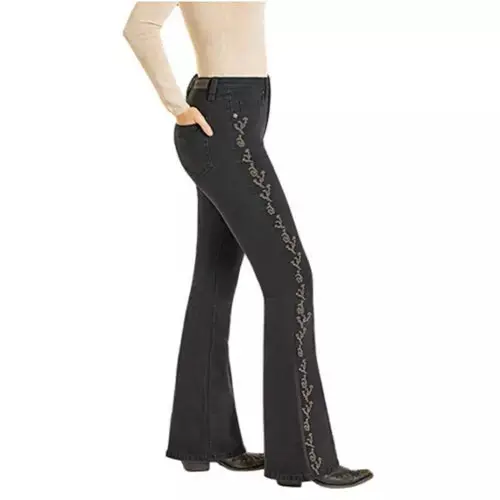 Rock & Roll Denim Women's Side Seam Embroidered Bootcut Jeans 1