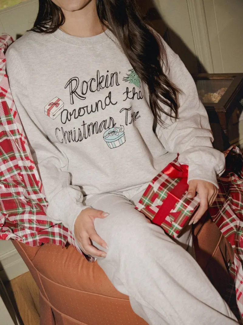 Rockin' Around The Christmas Tree Ash Gray Sweatshirt 1