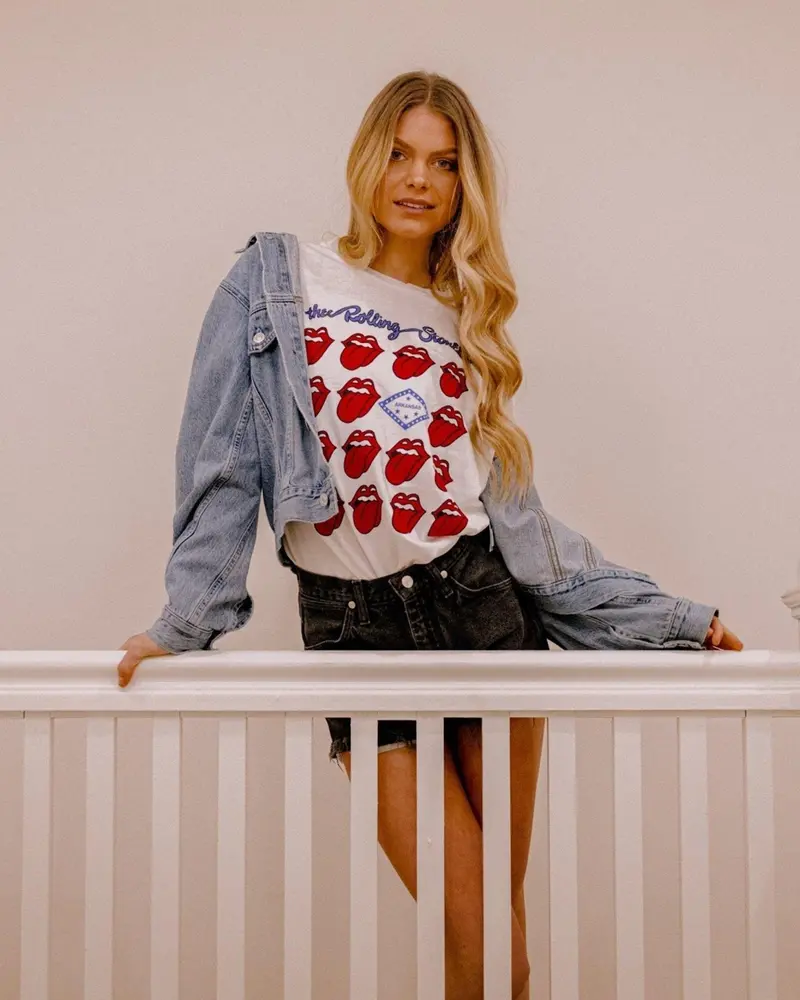 Rolling Stones Arkansas Flag Multi Lick White Tee 1