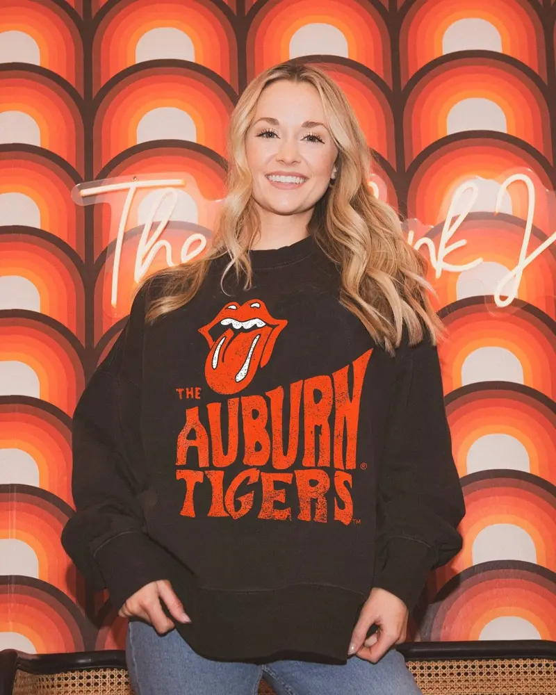 Rolling Stones Auburn Tigers Dazed Smoke Oversized Crew Sweatshirt 1