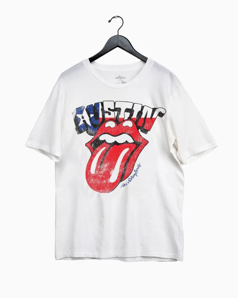 Rolling Stones Austin Flag Rocker White Tee 1