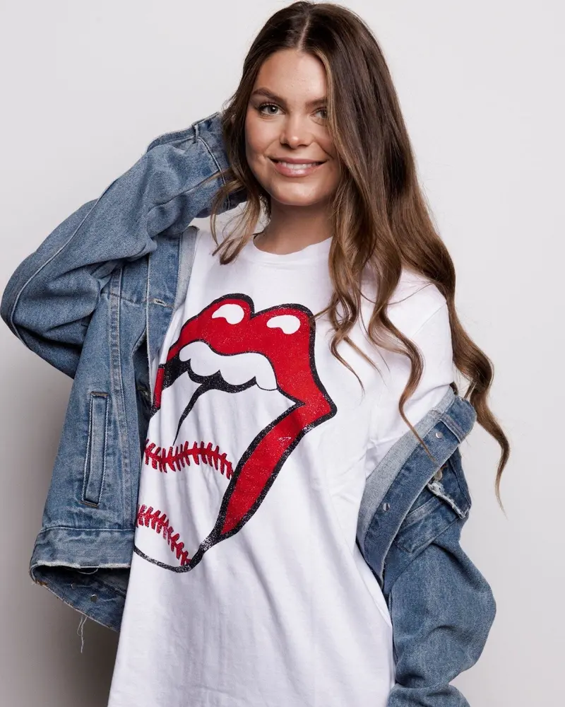 Rolling Stones Baseball Lick White Tee 1
