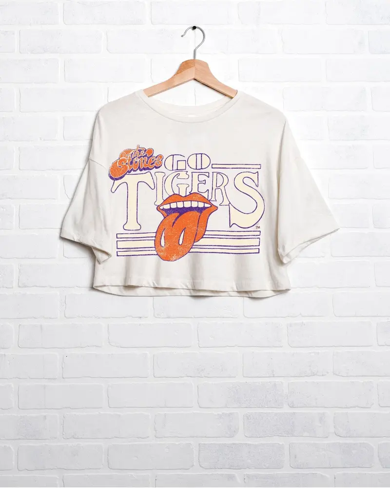 Rolling Stones Clemson Tigers Stoned White Cropped Tee 1