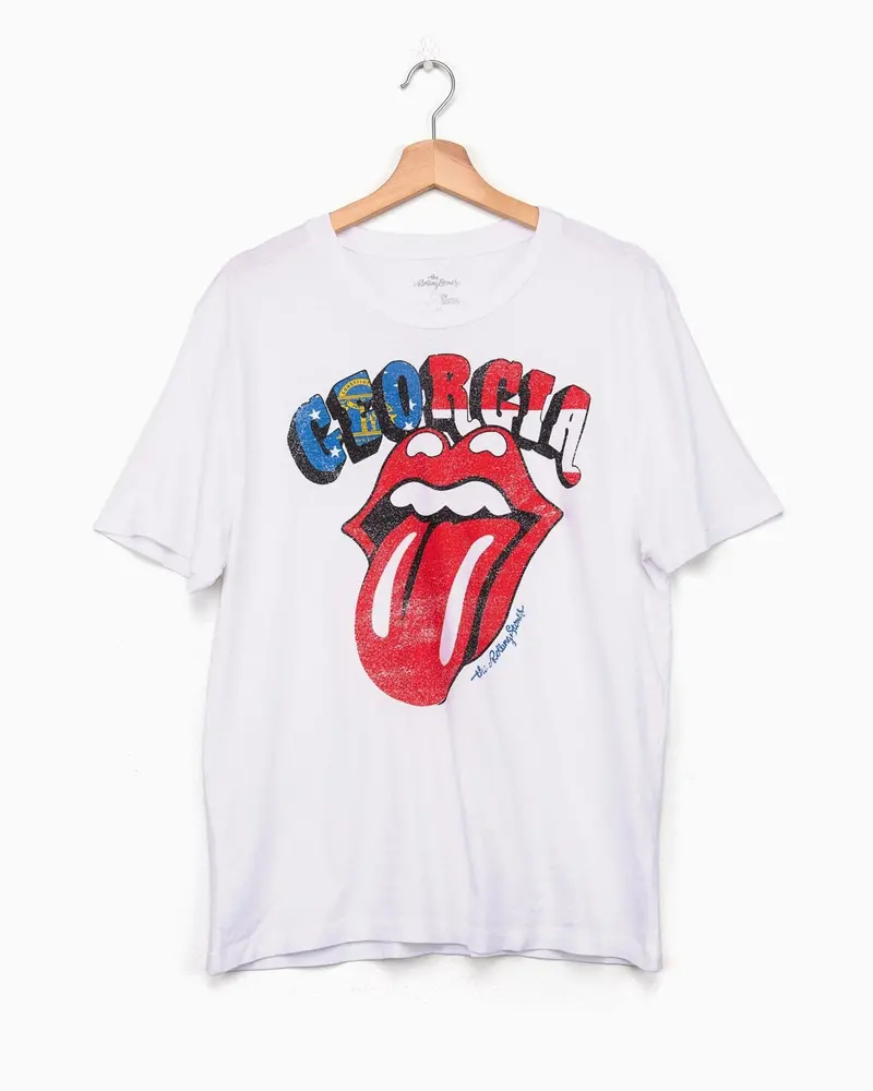 Rolling Stones Georgia Flag Rocker White Tee 1