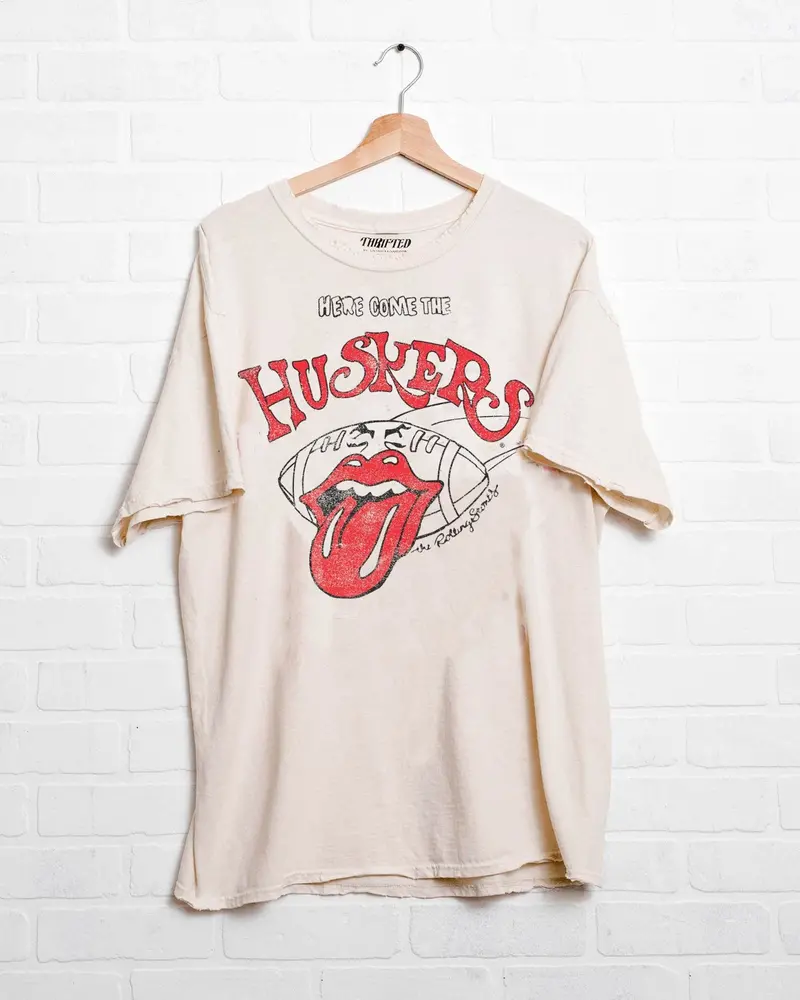 Rolling Stones Here Come The Huskers White Tee 1