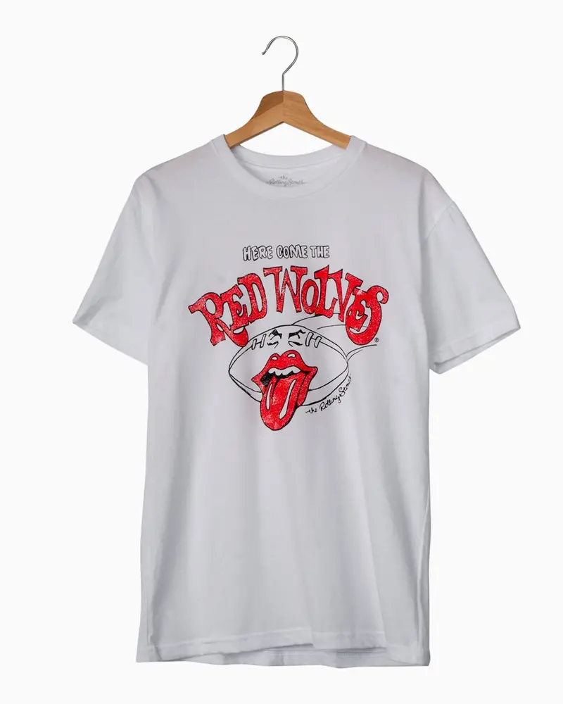 Rolling Stones Here Come The Red Wolves White Tee 1