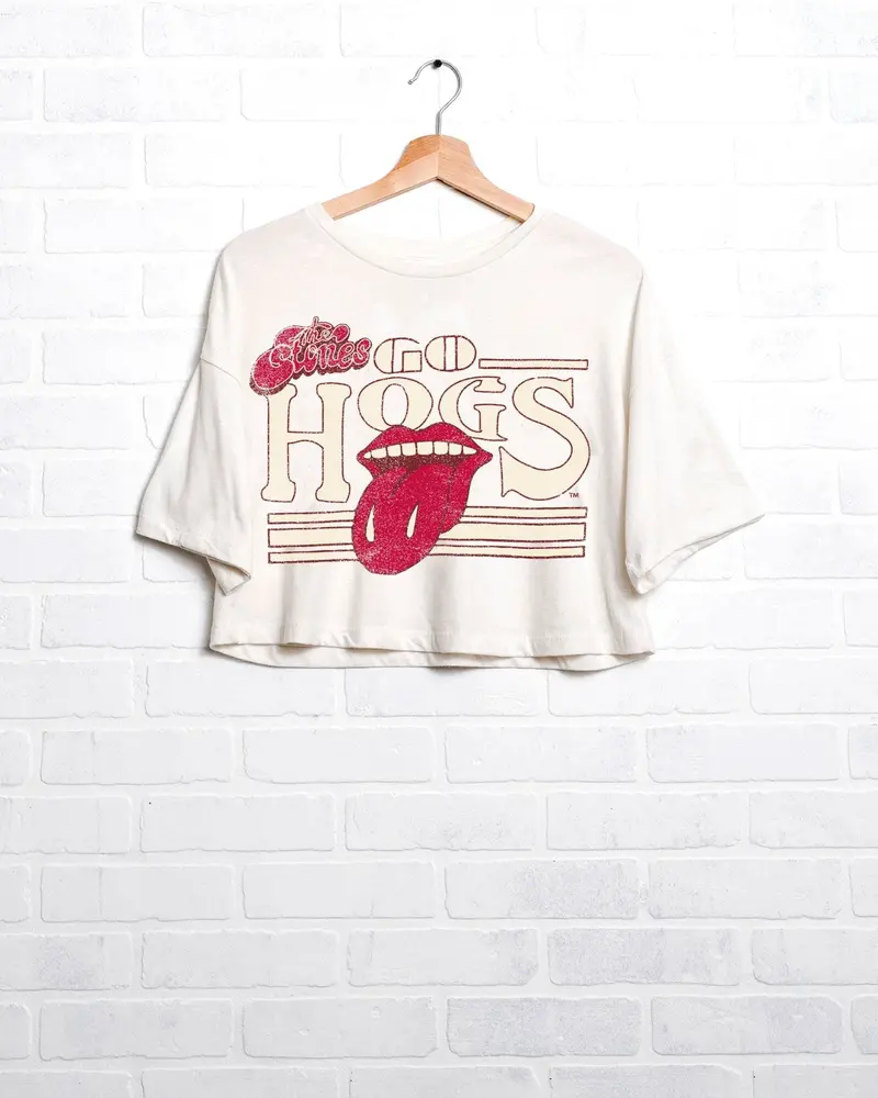 Rolling Stones Hogs Stoned White Cropped Tee 1