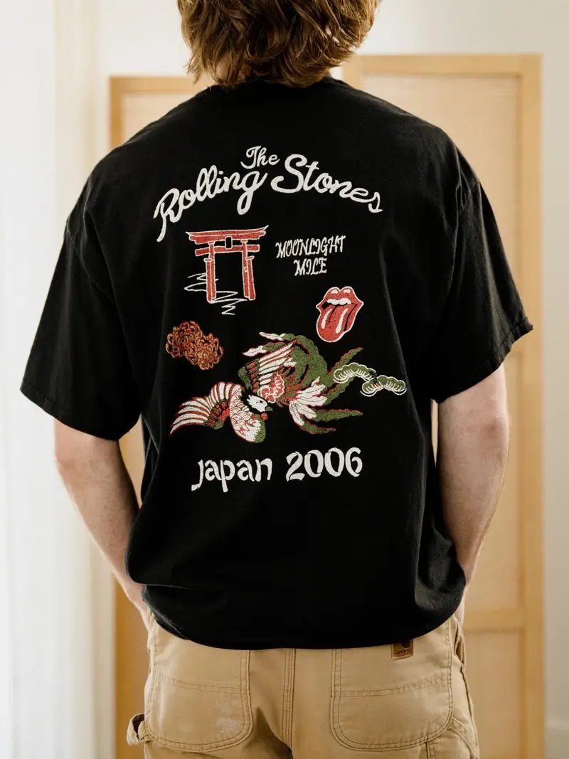 Rolling Stones Japan 2006 Black Thrifted Distressed Tee (Final Sale) 1