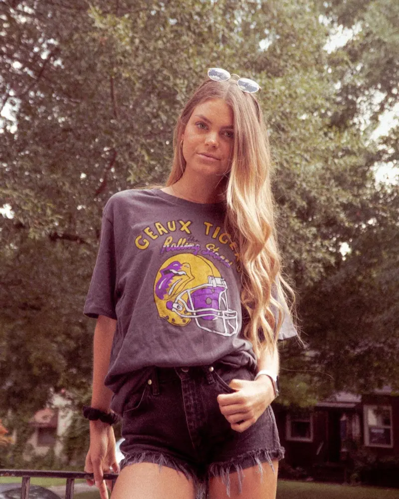 Rolling Stones Lsu Helmet Lick Dark Gray Tee 1