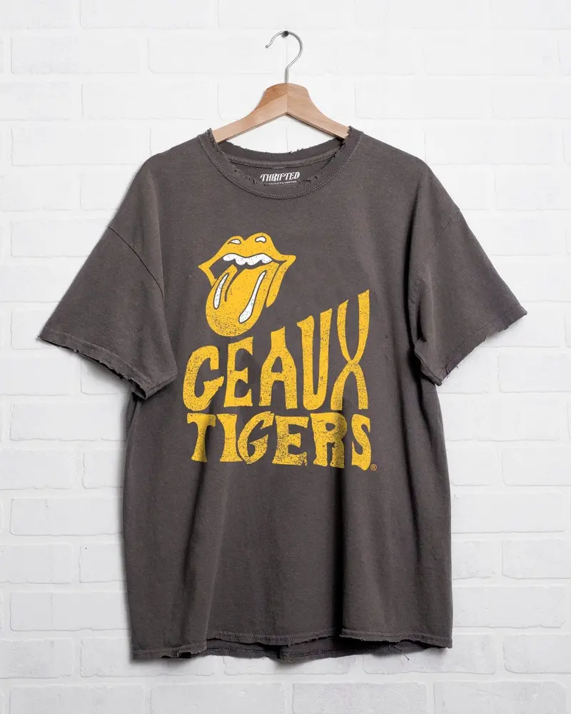 Rolling Stones Lsu Tigers Dazed Charcoal Thrifted Tee 1