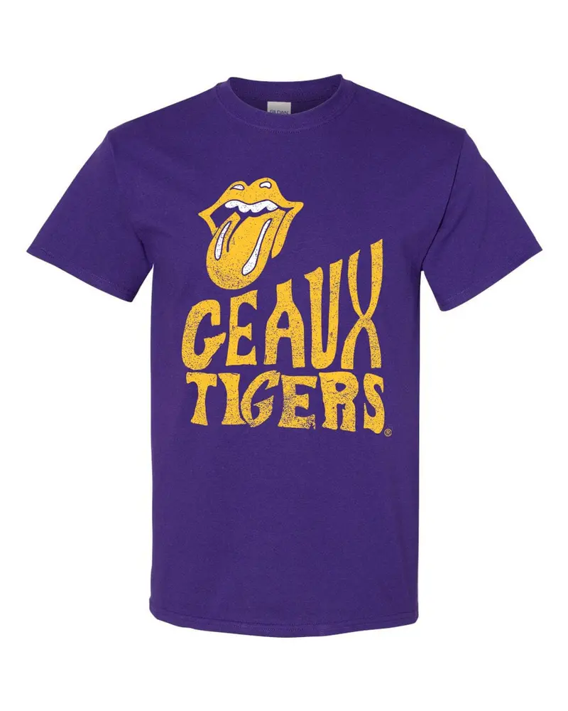Rolling Stones Lsu Tigers Dazed Purple Thrifted Tee 1