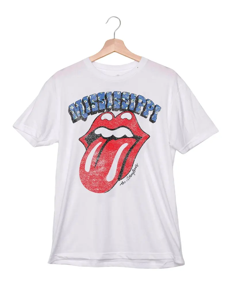 Rolling Stones Mississippi Flag Rocker White Tee 1
