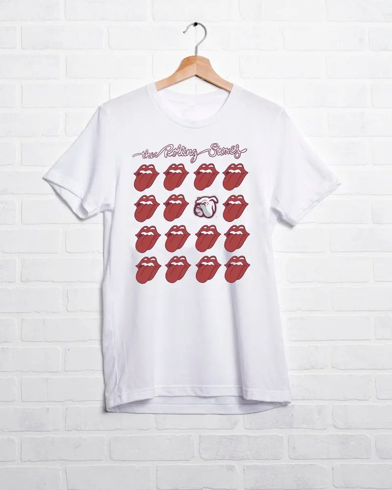 Rolling Stones Mississippi State Bulldogs Multi Lick White Tee 1