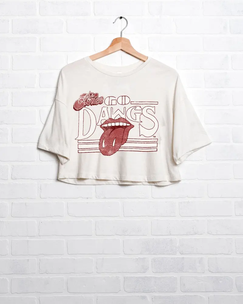 Rolling Stones Mississippi State Bulldogs Stoned White Cropped Tee 1