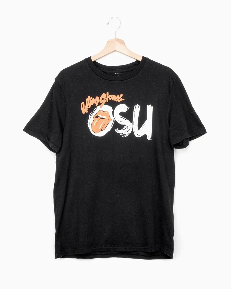 Rolling Stones Osu Inside Lick Black Puff Ink Tee 1