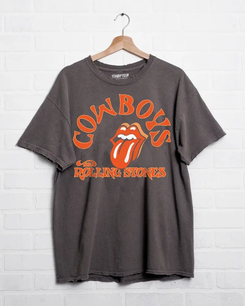Rolling Stones Osu Psych Charcoal Thrifted Tee 1