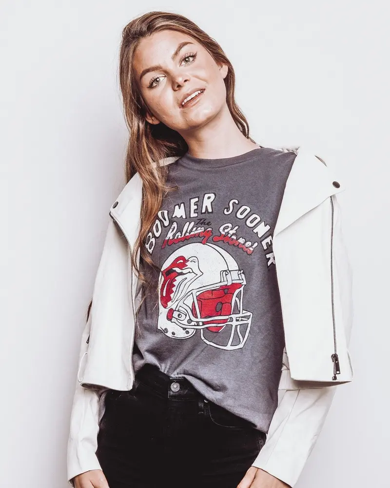 Rolling Stones Ou Helmet Lick Dark Gray Tee 1