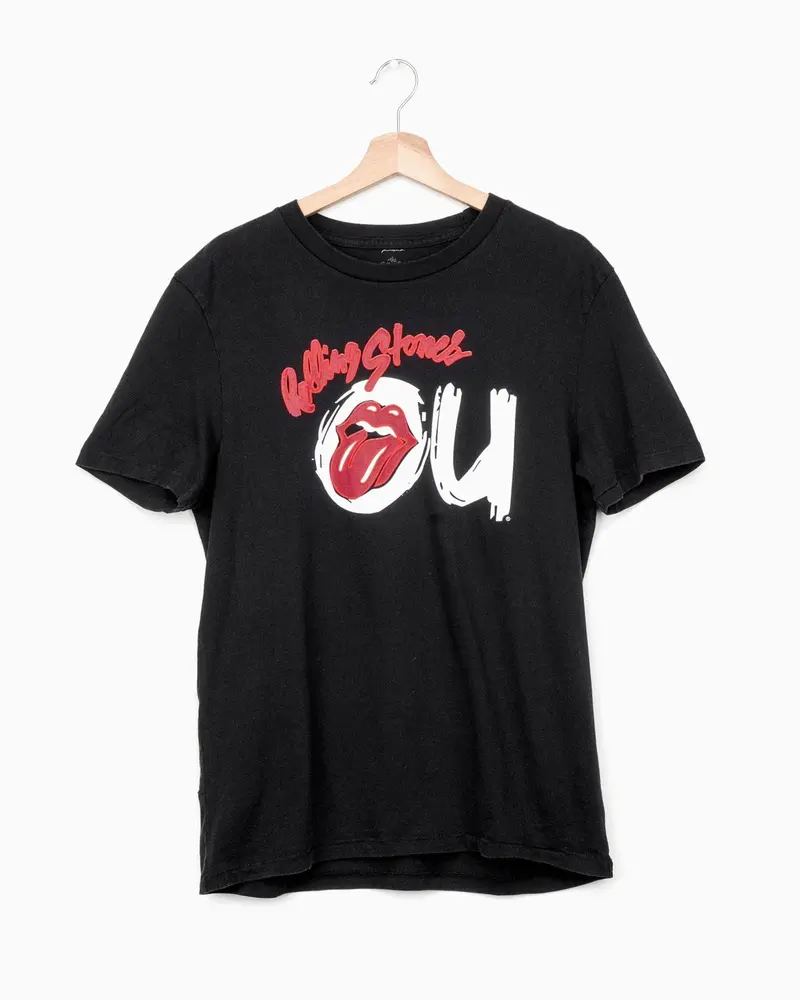 Rolling Stones Ou Inside Lick Black Puff Ink Tee 1