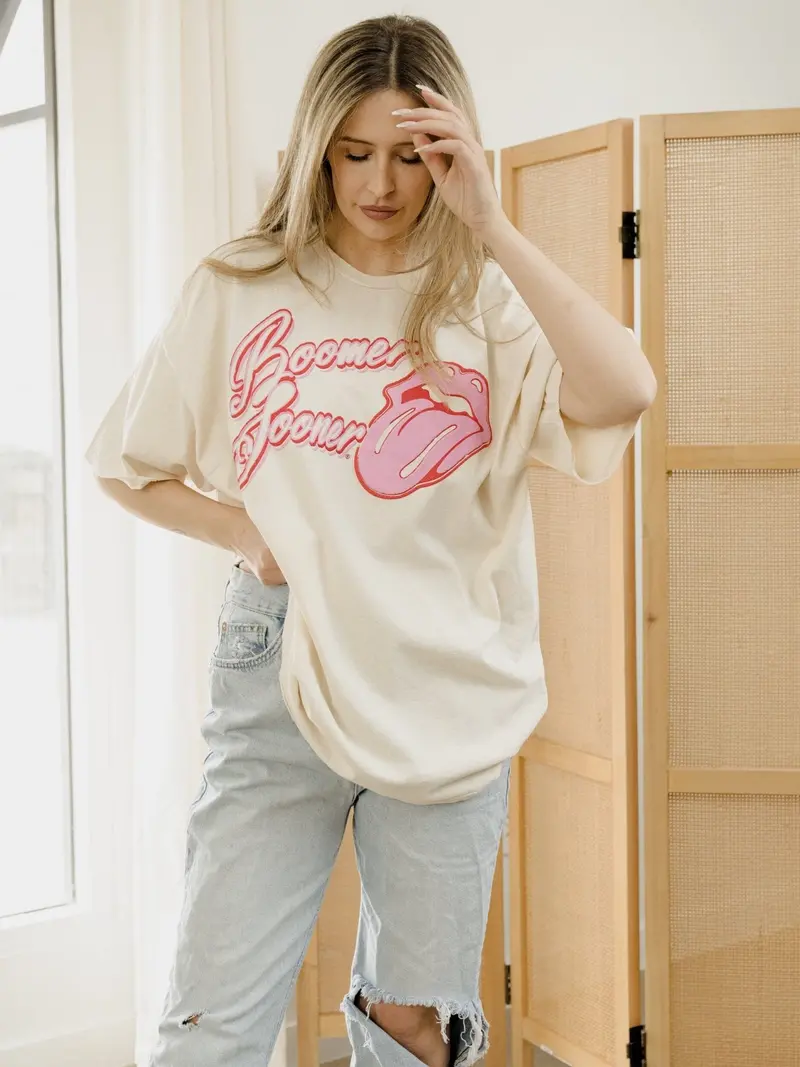 Rolling Stones Ou Malibu Puff Ink Off White Thrifted Tee 1