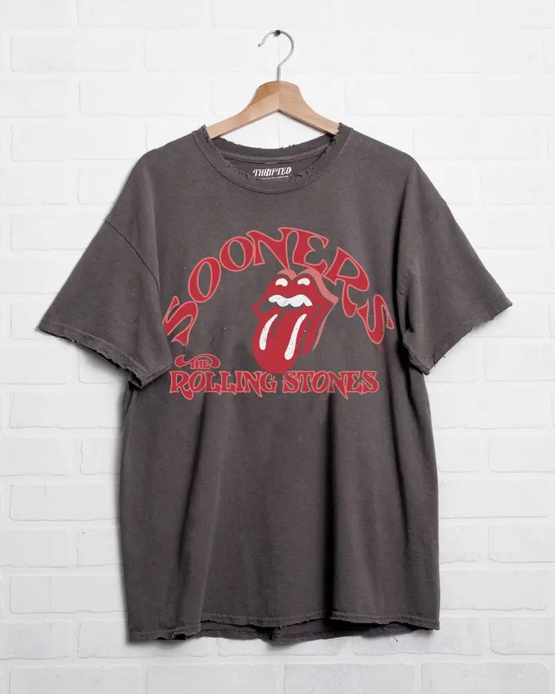 Rolling Stones Ou Psych Charcoal Thrifted Tee 1