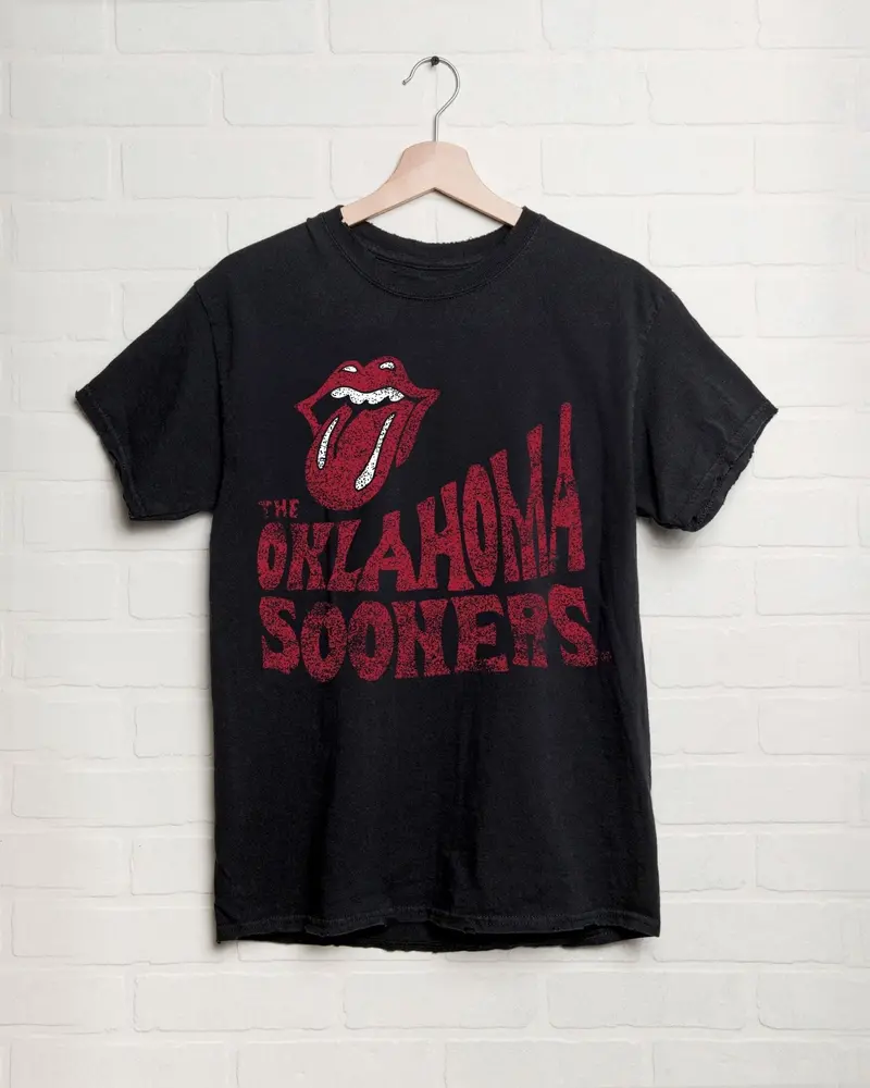 Rolling Stones Ou Sooners Dazed Black Thrifted Tee 1