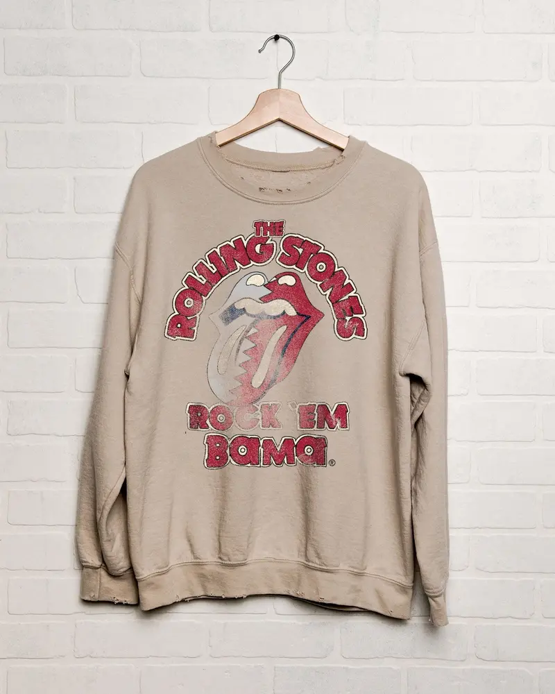 Rolling Stones Rock 'Em Bama Sand Thrifted Sweatshirt 1