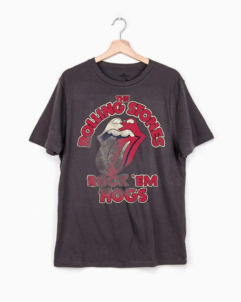 Rolling Stones Rock 'Em Hogs Charcoal Thrifted Tee 1