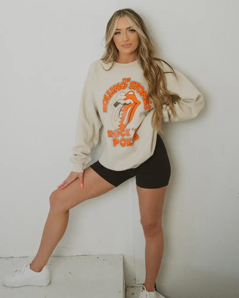 Rolling Stones Rock 'Em Pokes Sand Thrifted Sweatshirt 1