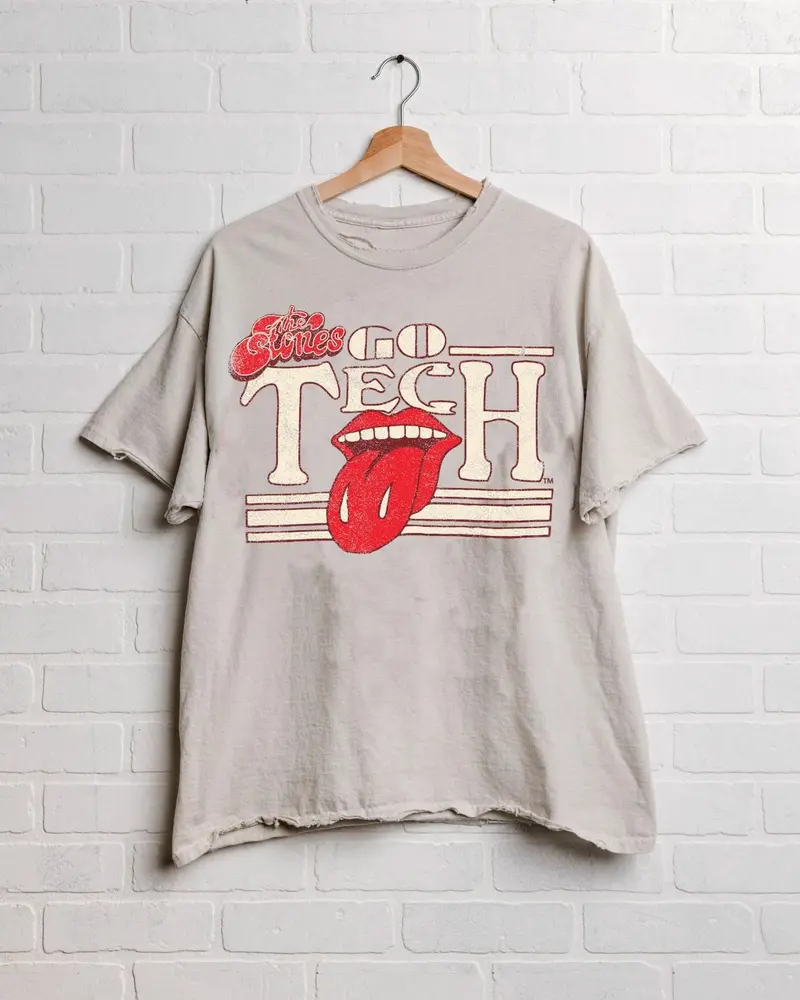 Rolling Stones Texas Tech Stoned Off White Thrifted Tee 1