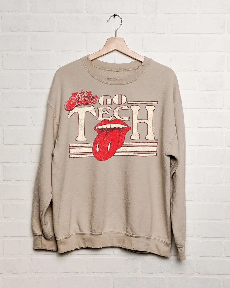 Rolling Stones Texas Tech Stoned Sand Thrifted Sweatshirt 1
