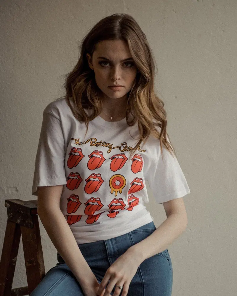 Rolling Stones Tulsa Flag Multi Lick White Tee 1