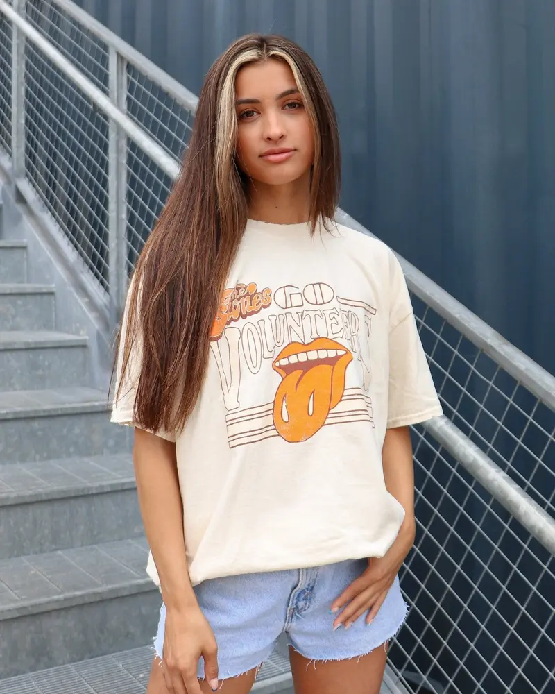 Rolling Stones Volunteers Stoned Off White Thrifted Tee 1