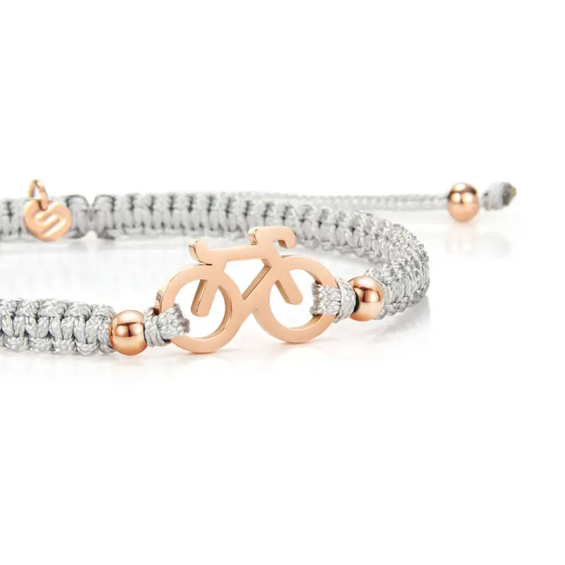 Rose Bike Grey Braided Bracelet 1