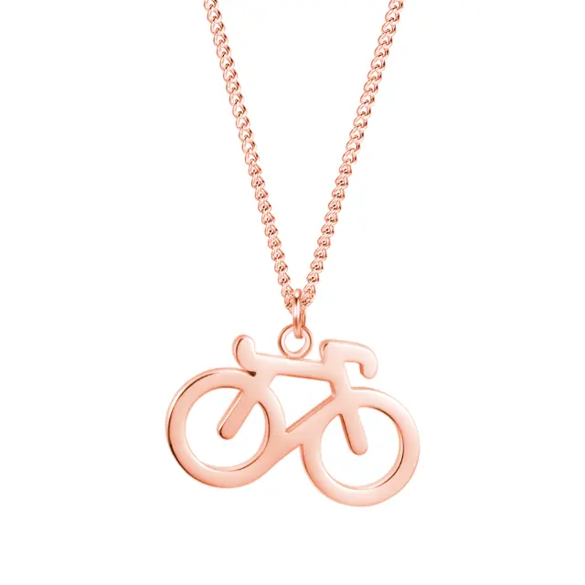 Rose Gold Bike Necklace 1