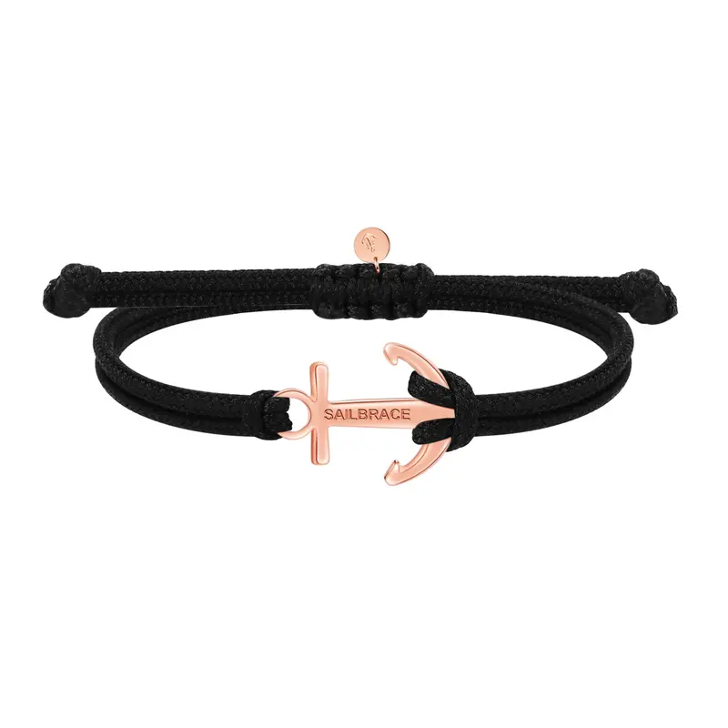 Rose Gold Black Anchor Bracelet 1