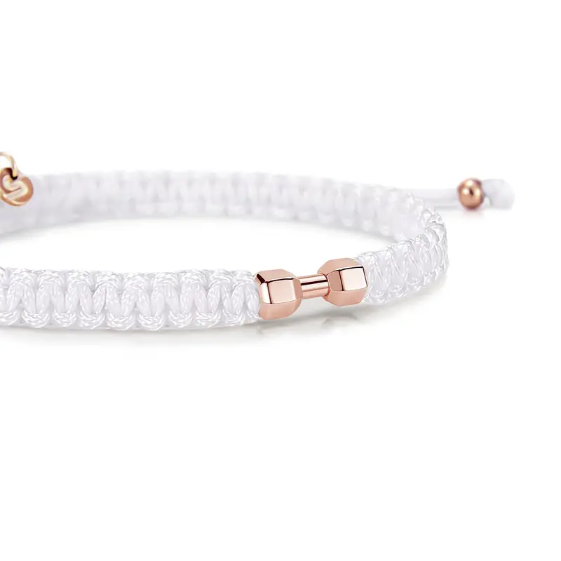 Rose Gym White Braided Bracelet 1