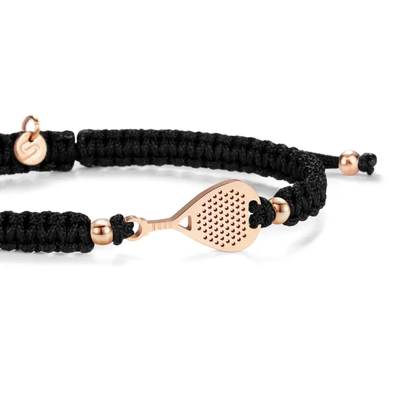 Rose Padel Black Braided Bracelet 1