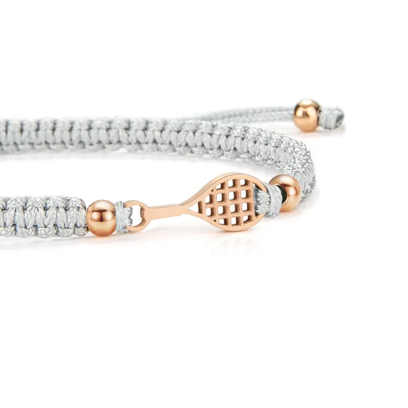 Rose Tennis Grey Braided Bracelet 1