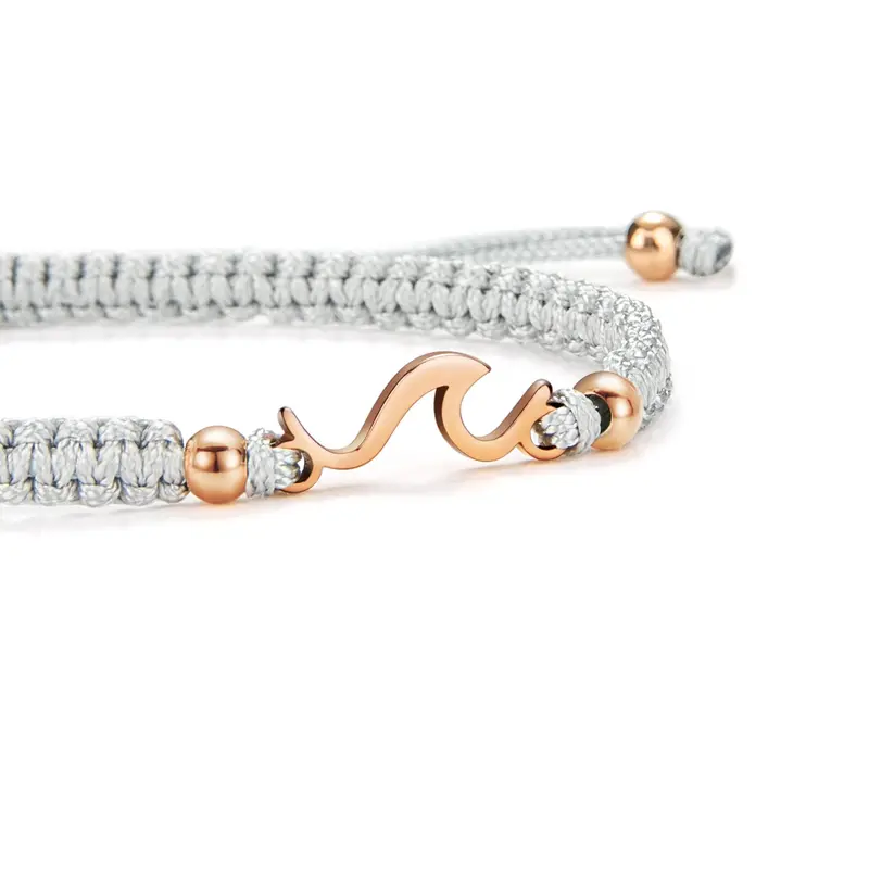 Rose Wave Grey Braided Bracelet 1