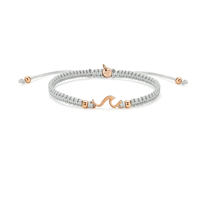 Rose Wave Grey Braided Bracelet 2
