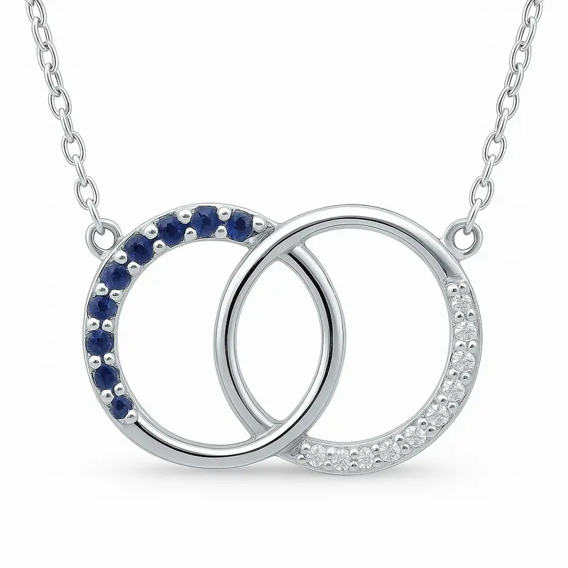 Sapphire Eclipse Pendant Necklace 1