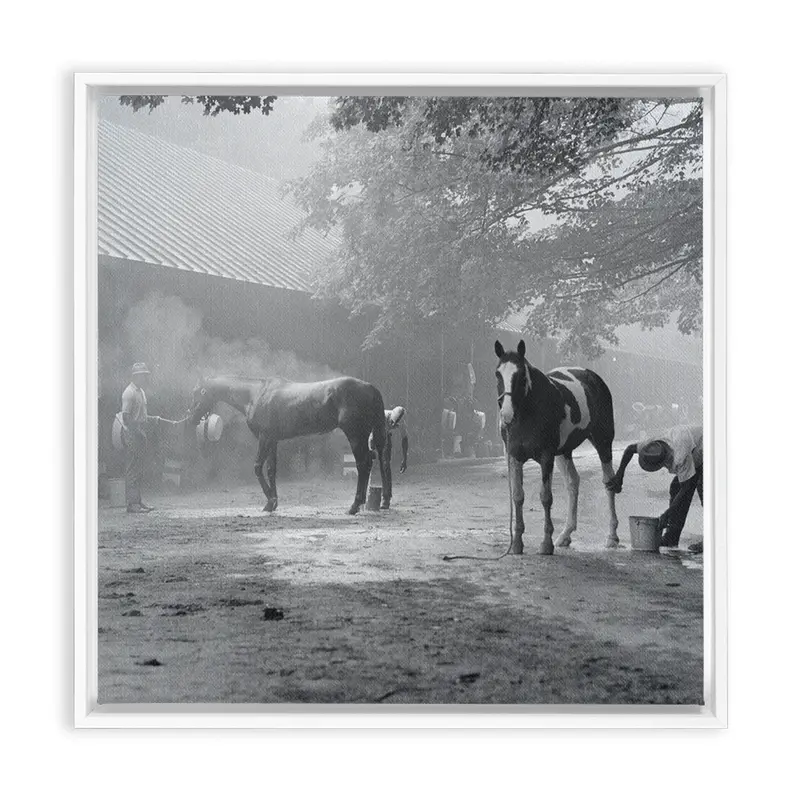 Saratoga In Fog, Framed Canvas 1